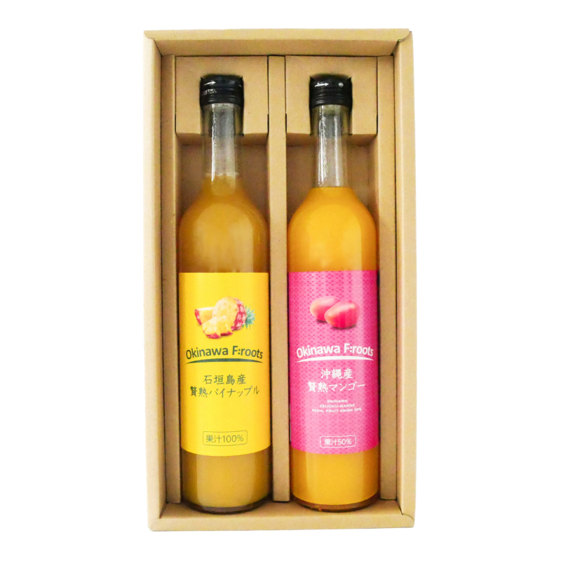 贅熟 石垣産パインアップルジュース（100%）・贅熟  沖縄県産マンゴー果汁飲料(50%) ギフトセット