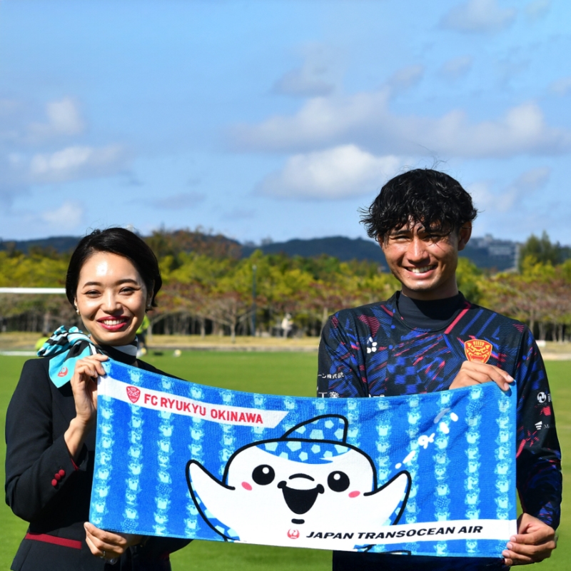 FC琉球・JTAコラボ商品「ジンベーニョ」フェイスタオル