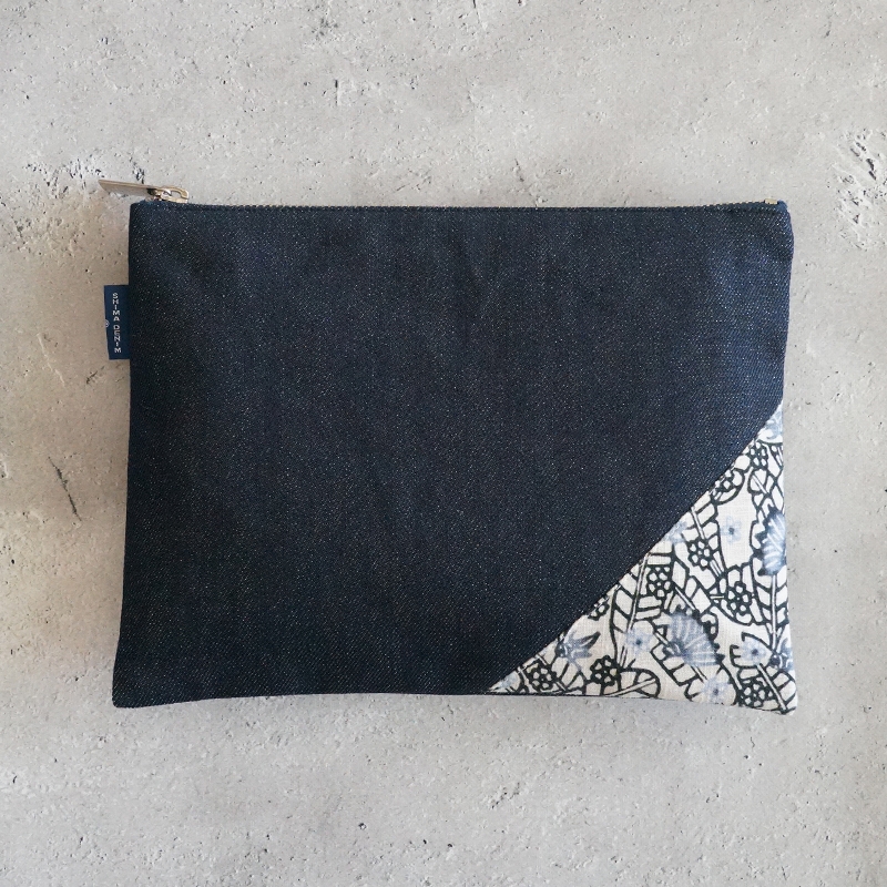 JTA紅型ヘッドレストカバーアップサイクル薄型ポーチ